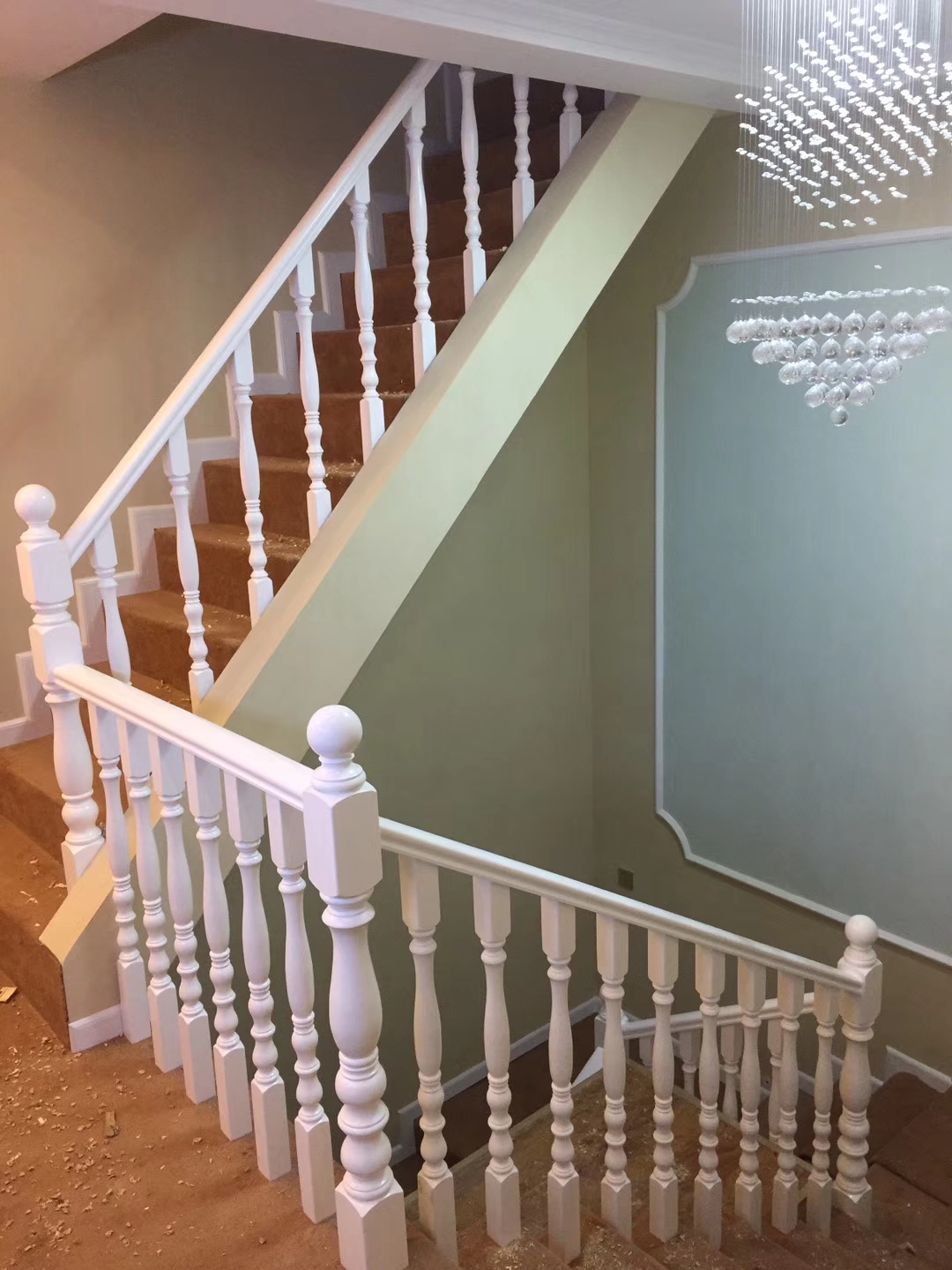实木楼梯橡胶木白楝木小立柱室内栏杆烤漆落地窗护栏楼梯配件仅烤漆
