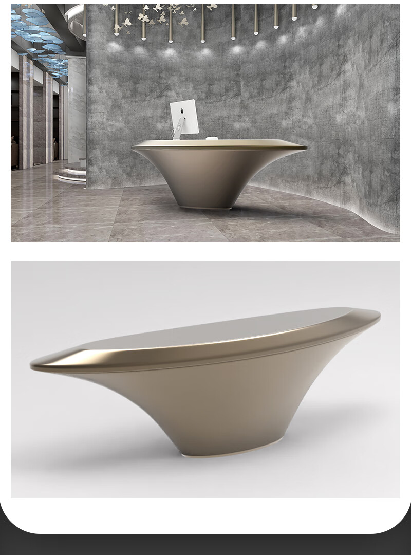 星海纳异形艺术前台公司简约现代办公台不规则科技感接待台收银台吧台