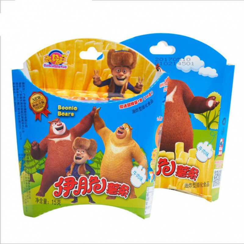 添乐卡通王奥特曼伊脆薯条 薯片膨化食品儿童零食整箱15g*36盒/箱