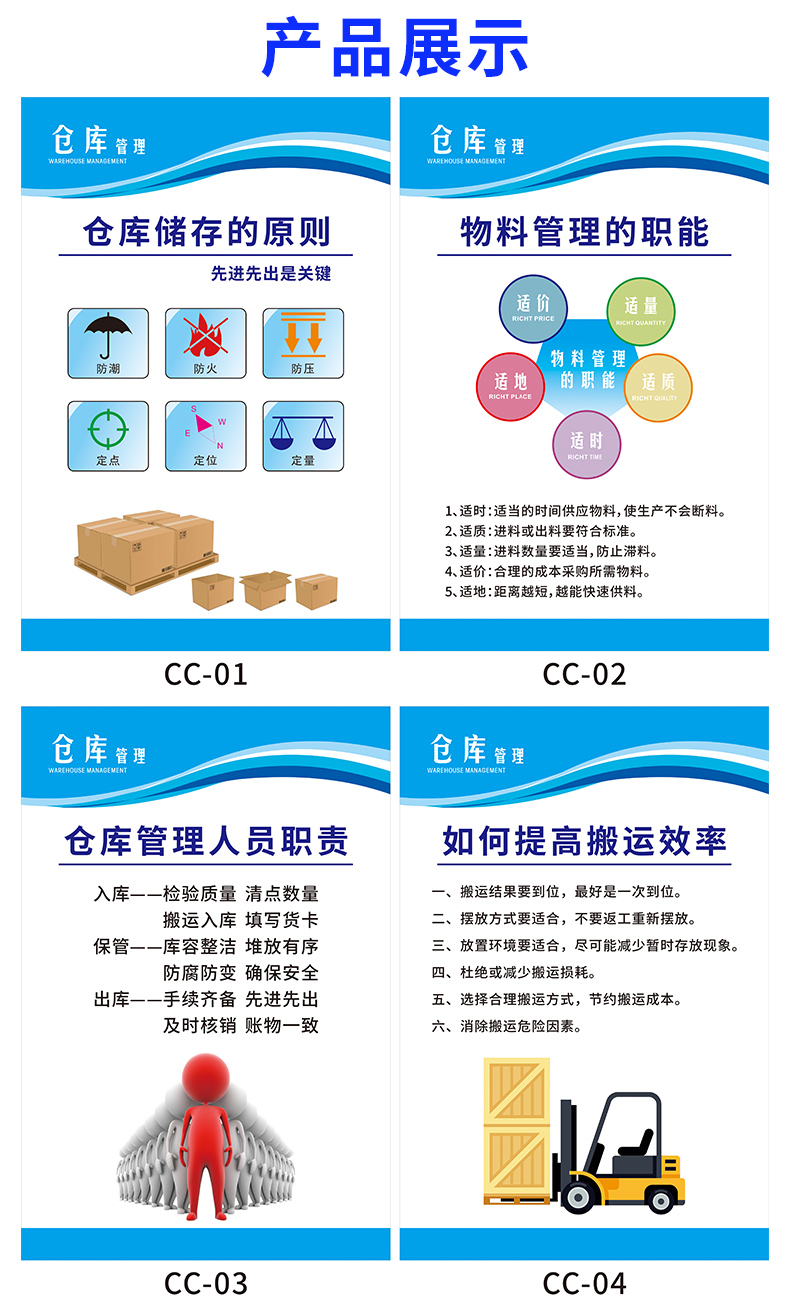 倉儲安全管理制度牌全套倉庫管理標語標準化海報牆貼上牆標識標誌牌