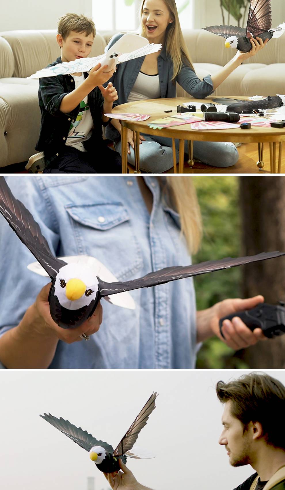 仿生鸟飞行器hanvon汉王出头鸟遥控智能空中仿生鸟扑翼飞行器儿童玩具