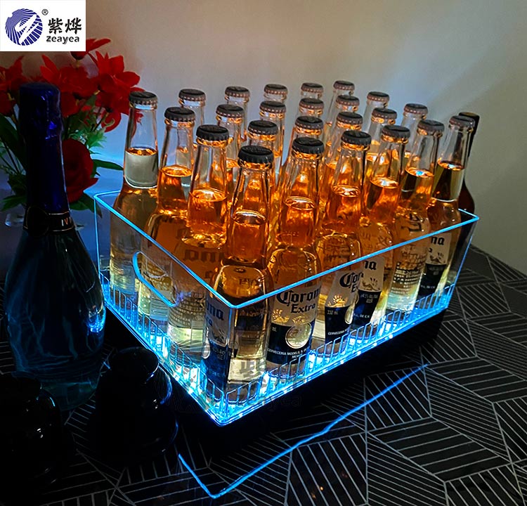led发光冰桶发光冰桶pc塑料led充电12支装鸡尾酒桶ktv啤酒桶创意酒吧