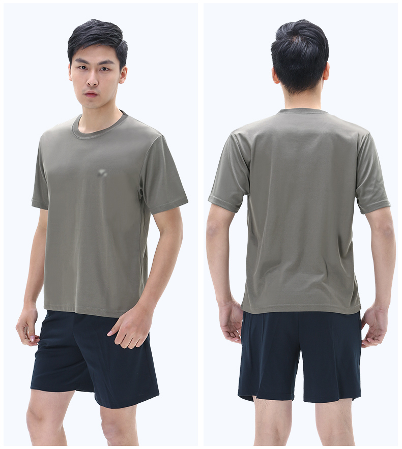 男夏季跑步作训体能服短袖短裤军t恤体能服女套装 灰色【单上衣】 160