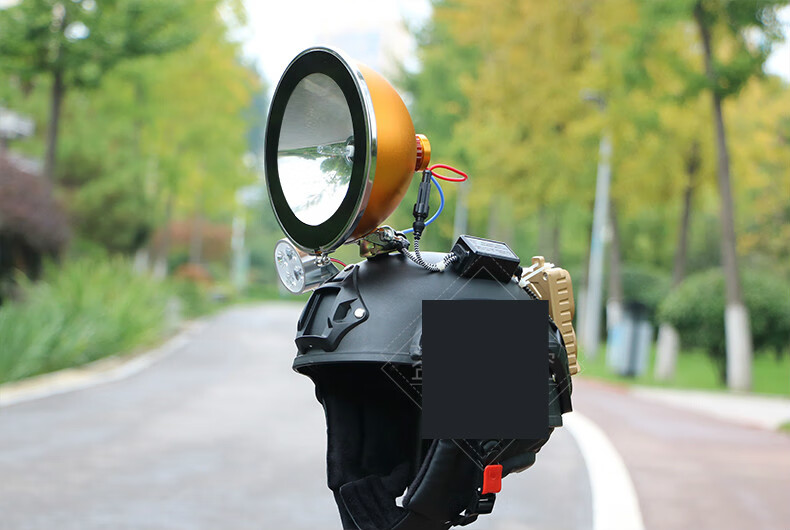 mmd强光疝气灯500w头戴远射氙气灯头盔探照灯钓鱼野鸡灯超亮16cm调焦