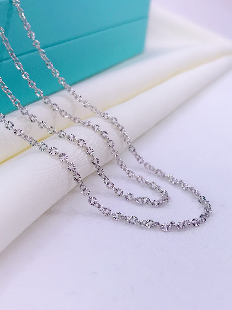 钧弘车花闪o字链闪opt950铂金项链女白金项链锁骨链毛衣链情人节礼物