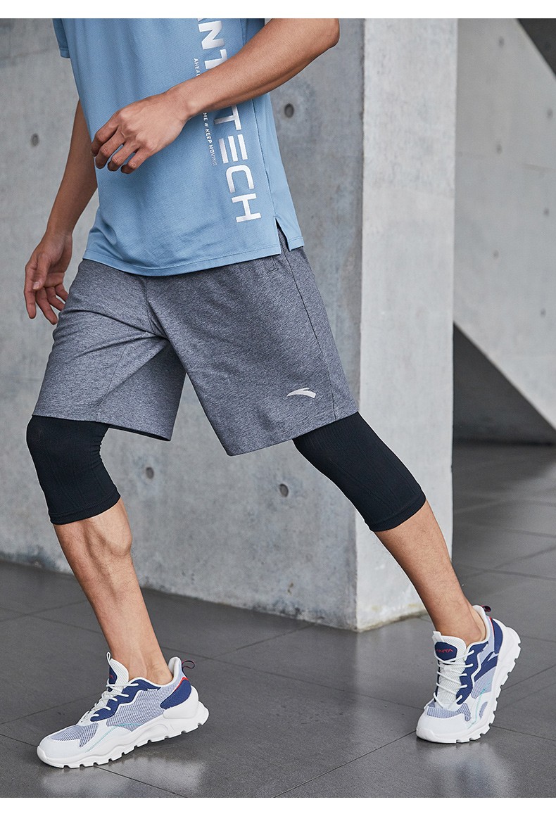 安踏短裤男2022春夏季新品针织透气薄款五分裤健身休闲训练跑步运动