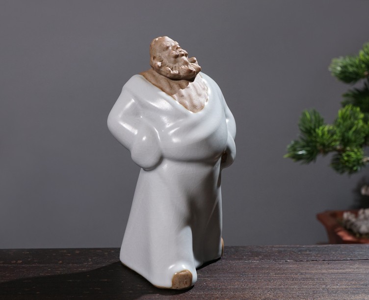 天南兄弟盆景假山摆件陶瓷小人物老翁下棋翁弹琴吹笛配件上水石吸水石