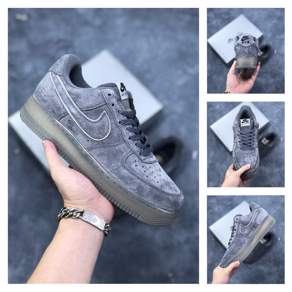 纯原af1 low麂皮空军一号百搭男女情侣休闲运动滑板鞋aa1117-900 灰
