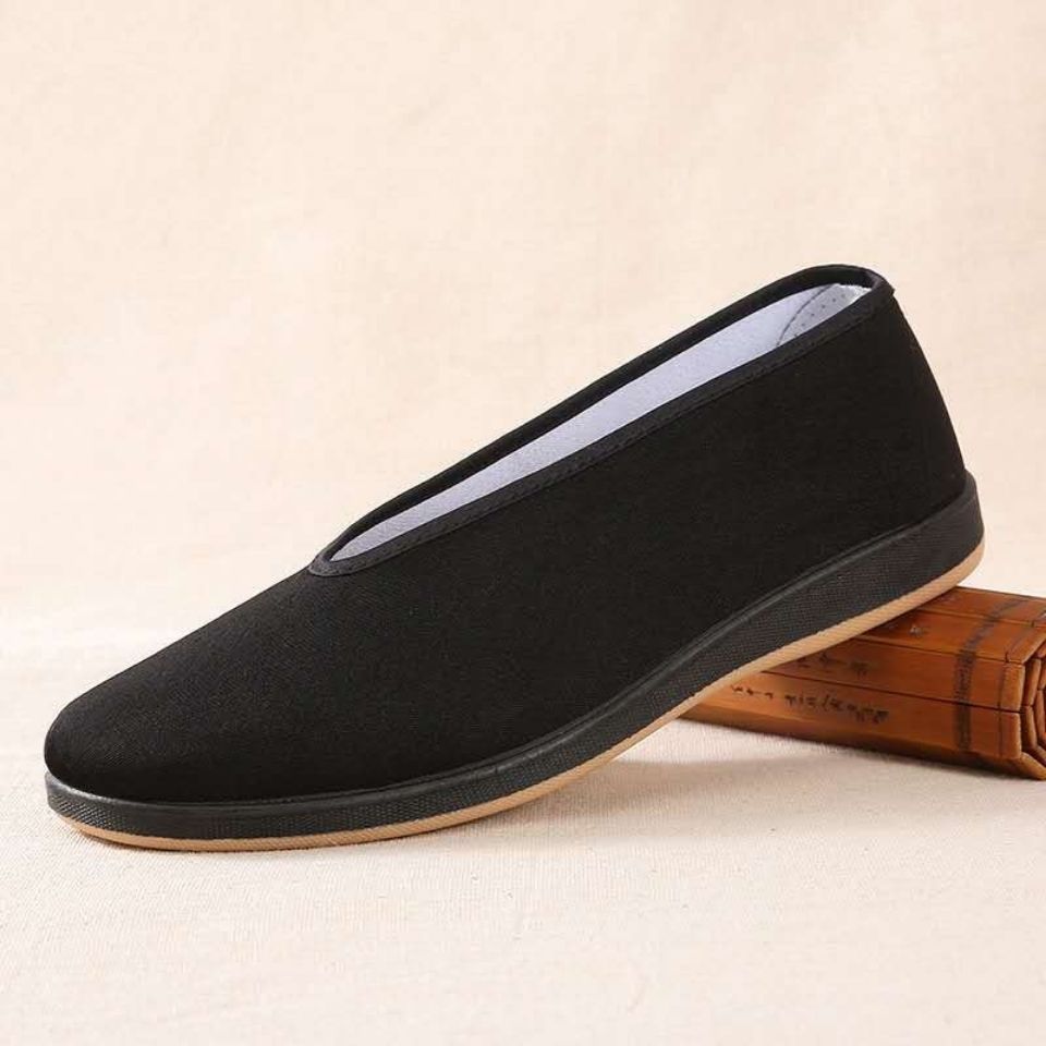 老年圆口布鞋加大码男鞋特大号男单鞋老北京圆口布鞋传统加肥老头鞋