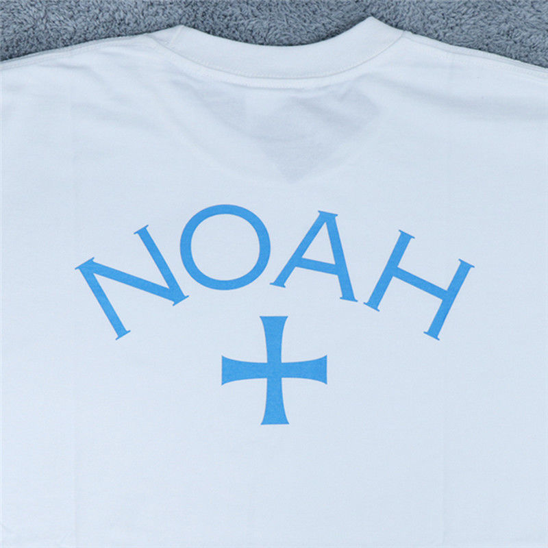 纯棉潮牌noah十字架前后印花宽松情侣男女日系短袖t恤潮黑色白色字体s