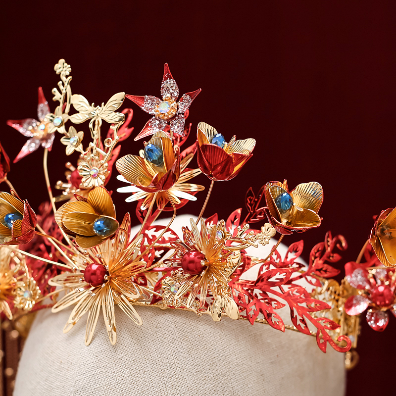 泰聚福轻奢高端新娘头饰中式大气流苏古装秀禾服凤冠结婚秀禾头饰新款