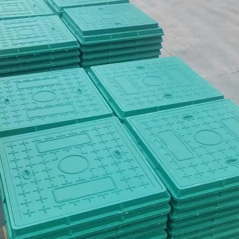 方形复合树脂井盖电缆沟井盖雨水污水电力通信市政井盖过车灰色 300*