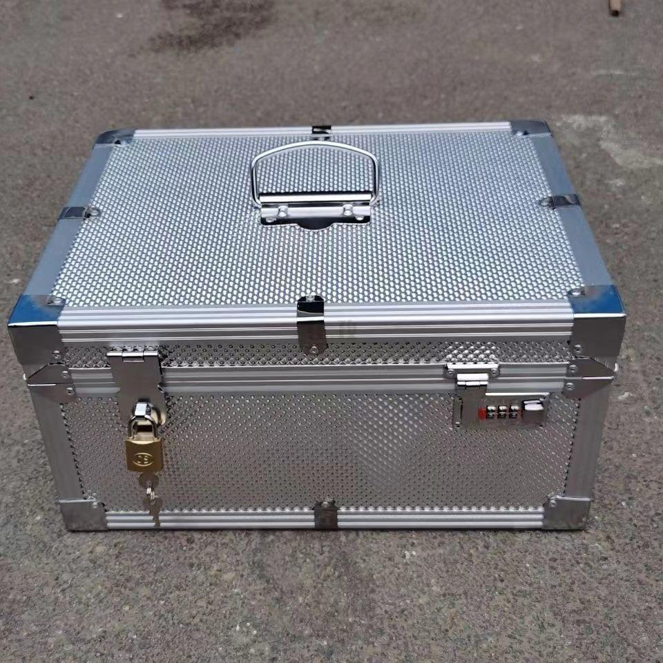 铁箱子带锁带锁的小箱子铝合金带锁密码箱箱钱箱办公印章盒票据多功能