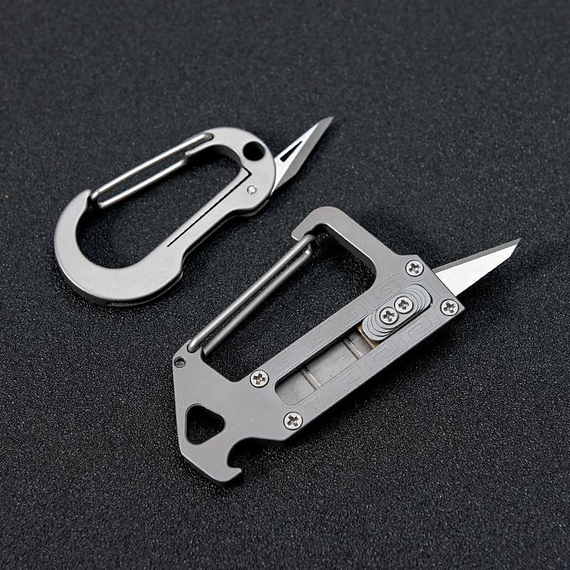 钛合金钥匙扣拆快递多功能挂扣迷你开瓶器美工雕刻刀随身小刀精美钛扣