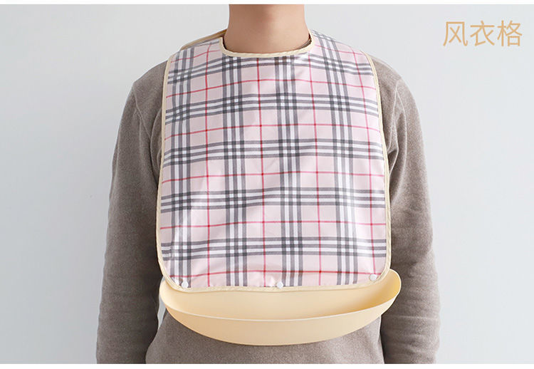 祥欣淇老年人围嘴围兜老人吃饭用的围裙食饭兜大人防水口水巾兜大号