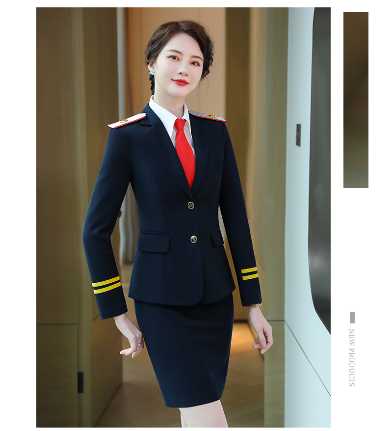 佳昭空姐制服职业红色西装外套女春秋新款气质女神范高铁乘务员工作服