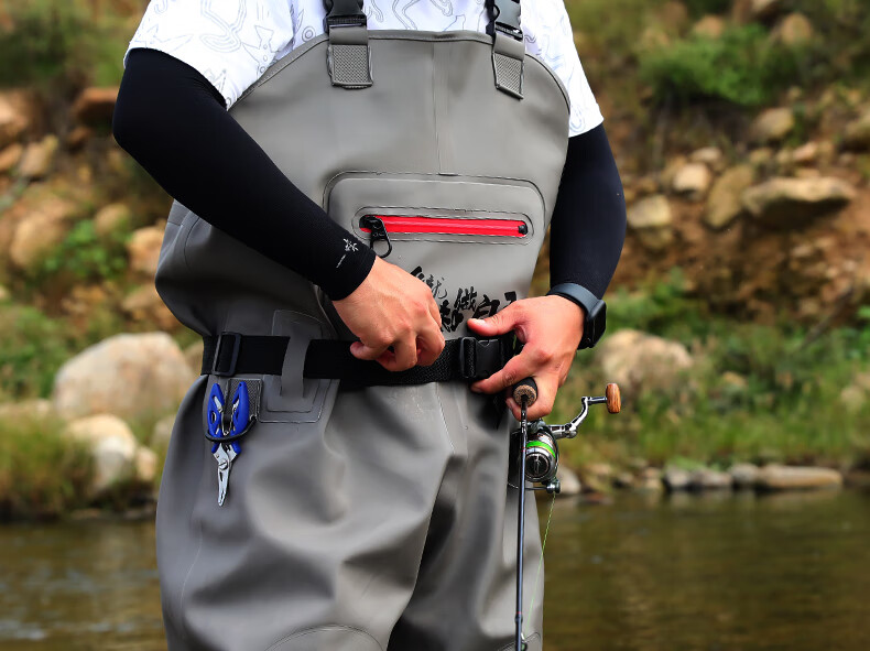 裤带雨鞋防水衣服水鞋半身连体男皮叉捕抓鱼全身加厚 一味下水裤至40