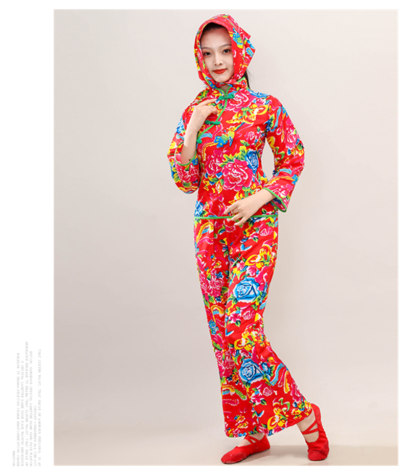 跃景大花衣东北翠花衣服夏大花布村姑女二人转演出服搞笑姐妹装广场