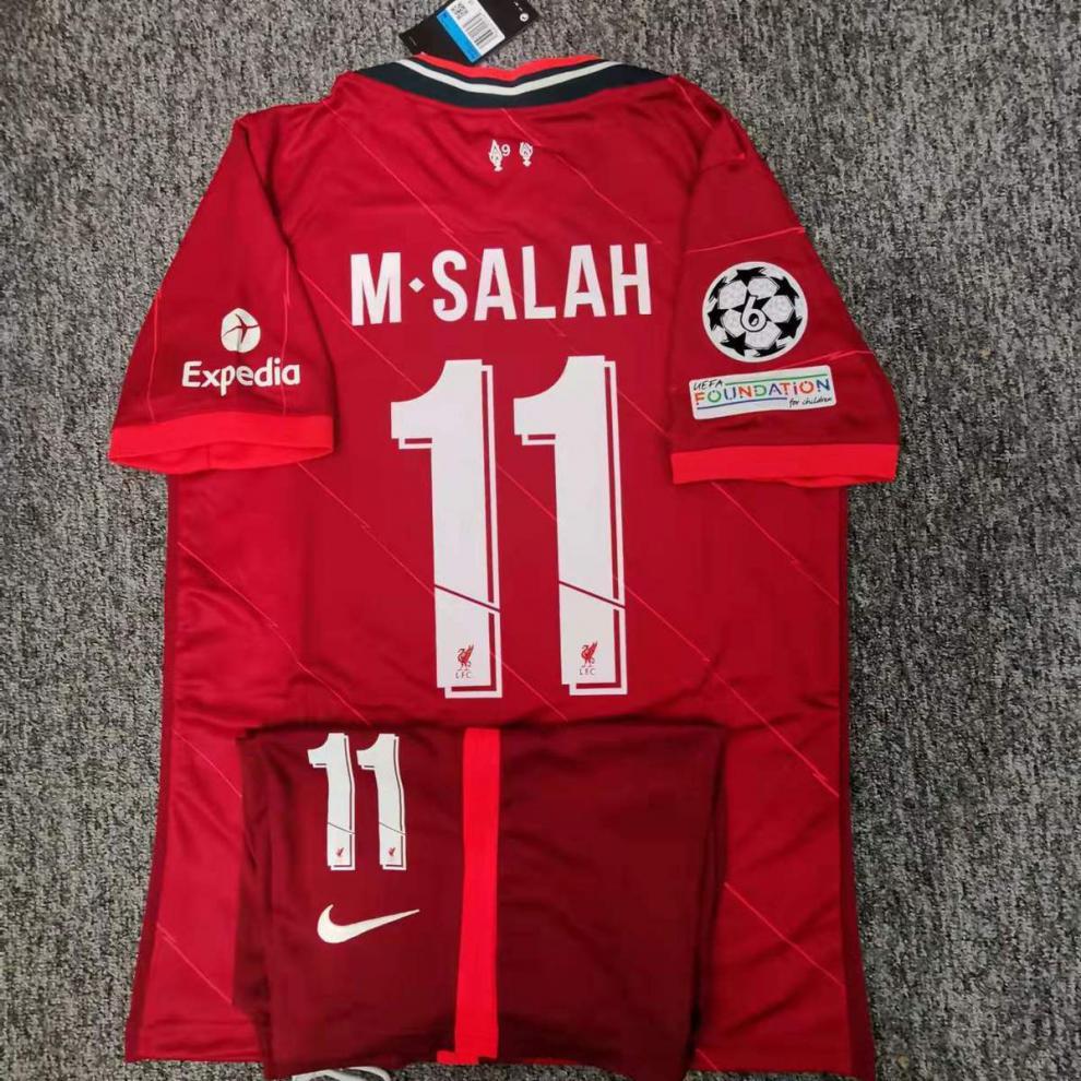 2022官方新品利物浦球衣2122欧冠主场短袖11号萨拉赫长袖10号马内刺绣