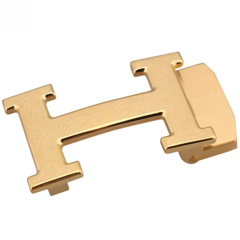 helens新款h字母不锈钢自动扣商务皮带扣头男士腰带头钢扣35cm裤带头