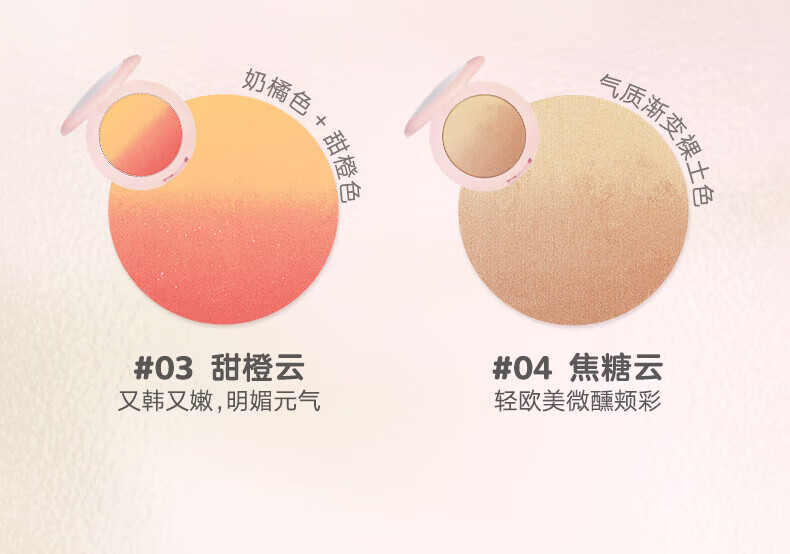 橘朵（Judydoll）渐变腮红 胭脂盘收敛色腮红盘修容高光  生日礼物女【达人专享】 1g #02 蜜桃云