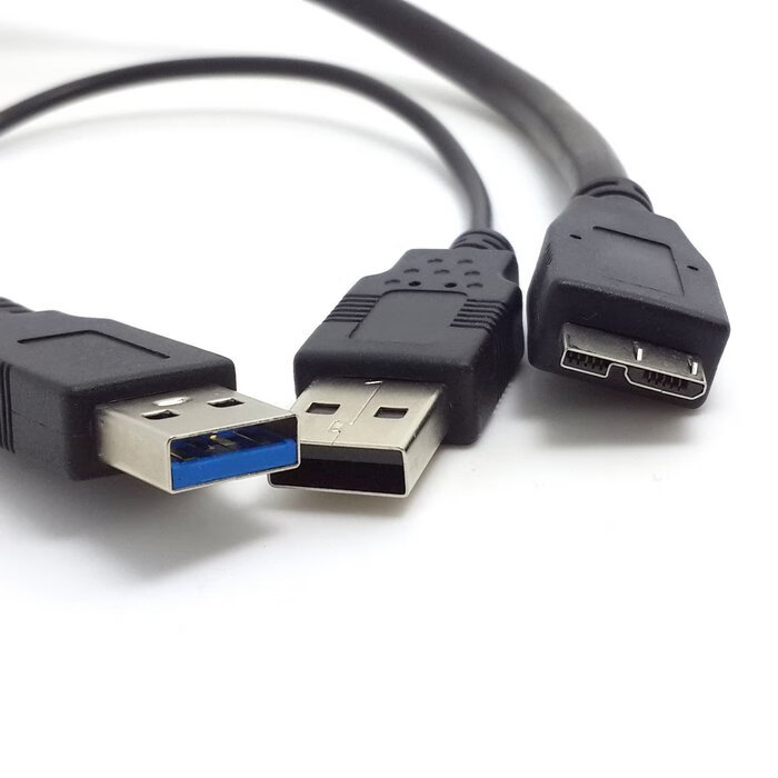 yngfn 双头usb 3.0移动硬盘线 2a usb对micro 3.