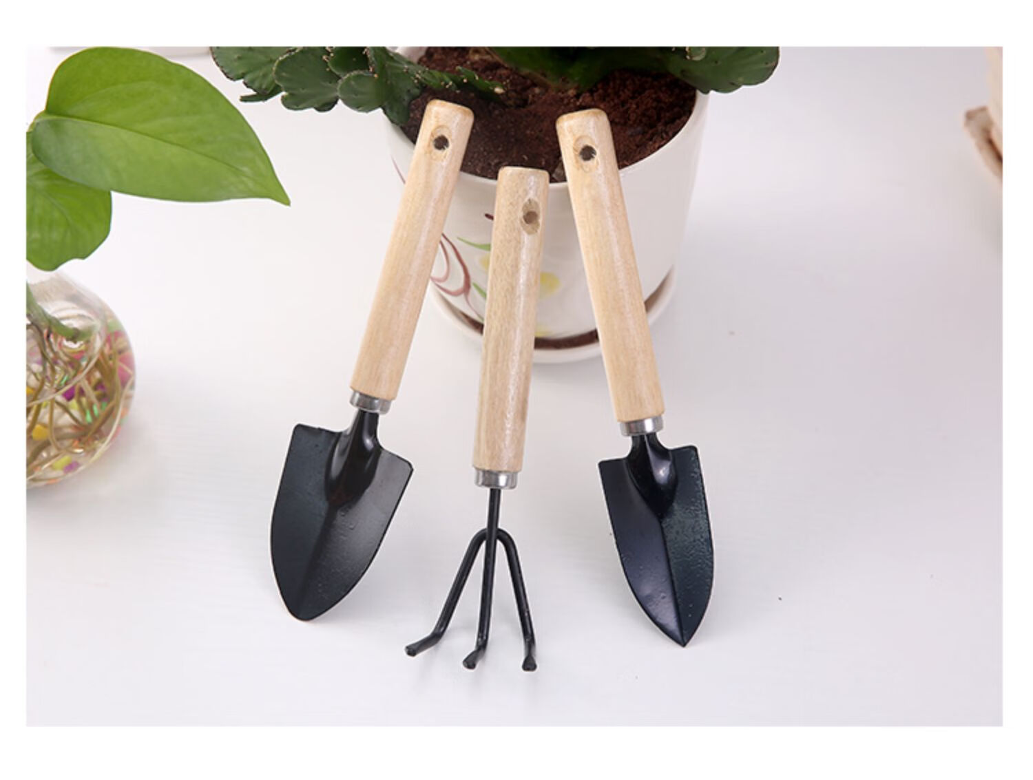种花工具家用套装种菜栽养花多肉花铲松土喷壶铁锹铲园艺剪小铲子