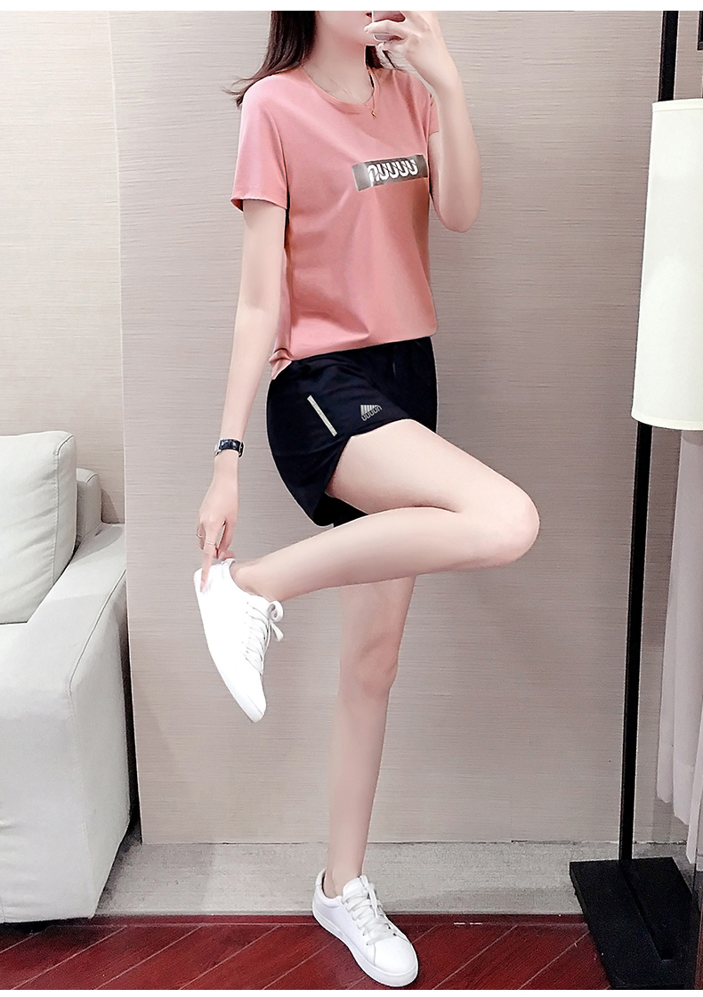 fil·a联名同款 运动服套装女士夏季时尚宽松休闲冰丝薄款短裤短袖