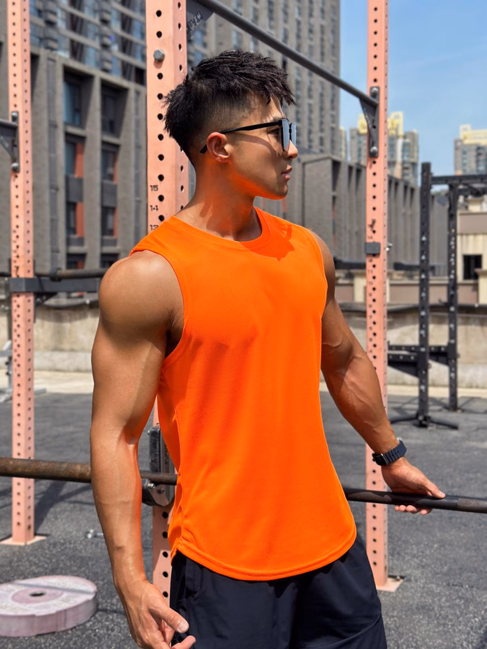 Summer Trend Men's Crew Neck Fitness Sports Casual Vest Mesh Running Training Sleeveless Vest Quick-Drying Top_viptrois.com