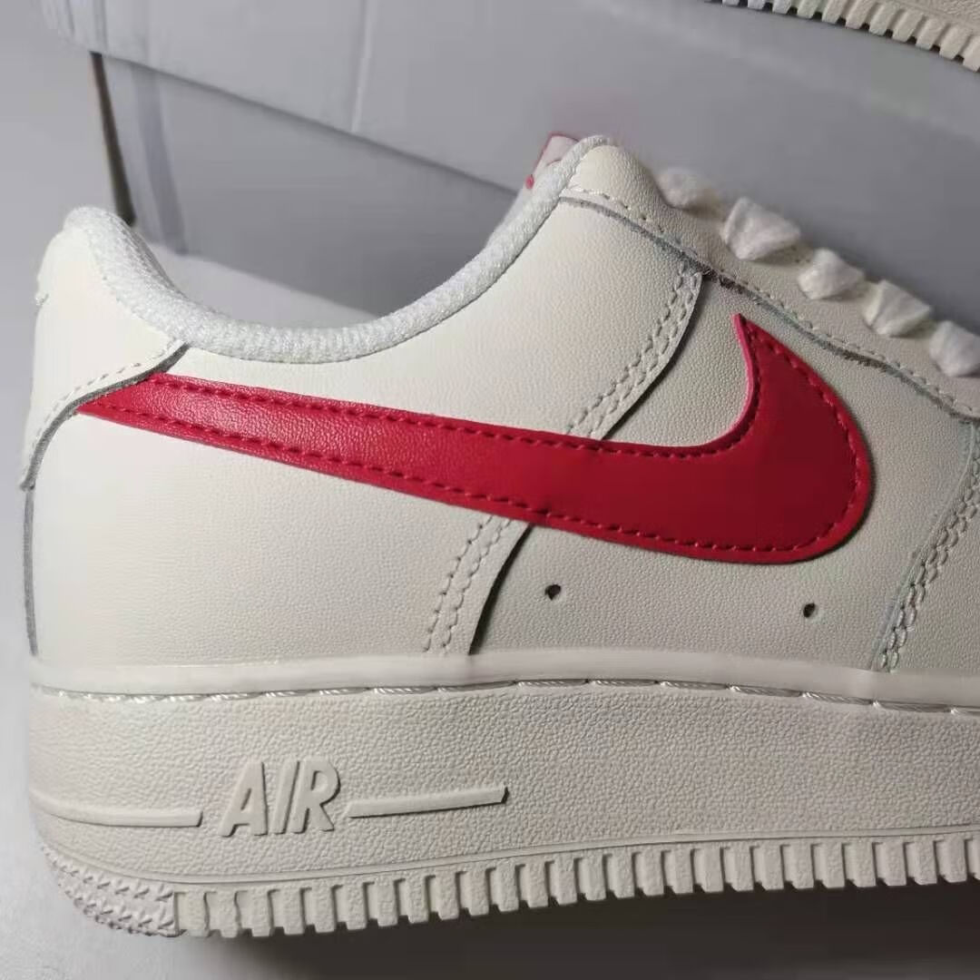 【官方旗舰店】真1空军一号纯白红勾米白红勾经典低 耐克nike空军