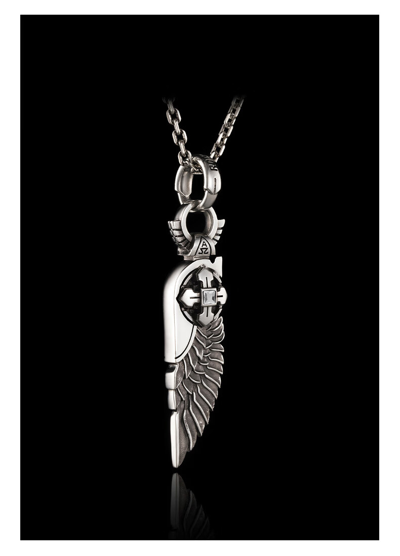 【商场同款】rockride 自由之翼吊坠 银项链男士个性潮牌高级感 吊坠
