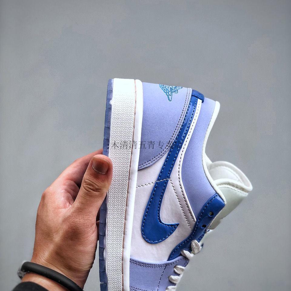 木清清高版本/乔 low aj 大眼睛雾霾蓝 浅蓝色 低帮休闲板鞋dm- 雾霾