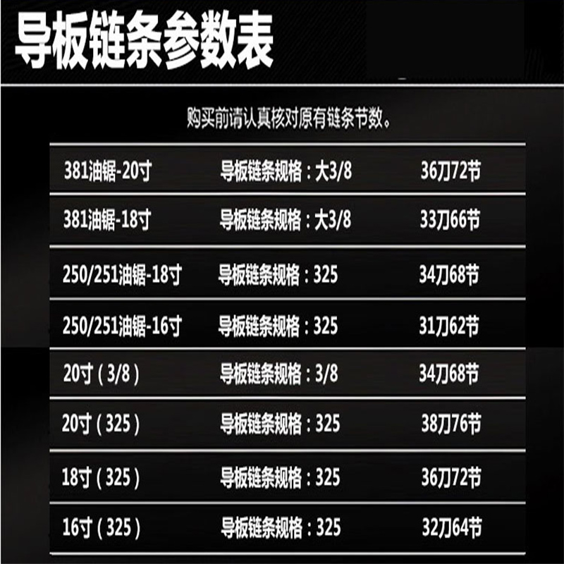 油锯链条16寸18寸20寸德国通用原装专用伐木锯配件专用汽油锯链条进口