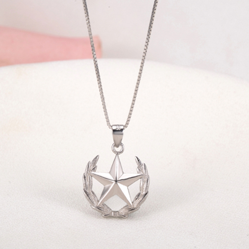 liwo(rg)s925银领花项链军恋礼物送女友军嫂兵哥哥军人首饰定制吊坠