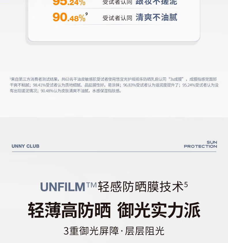 UNNY CLUB防晒乳霜防晒喷雾女军训男士紫外线SPF50+高倍防晒清爽不油腻学生 水润防晒50ml(适合油皮湿润)