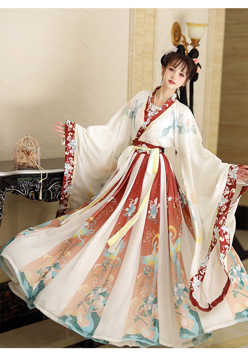 原创汉服女青翎中国风南北朝交领齐腰胸襦裙古装夏季新款日常绀蓝齐胸