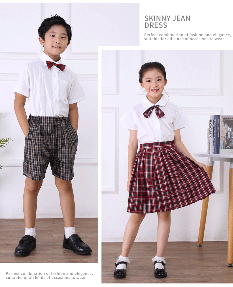 小学深圳小学生校服统一小学生夏季礼服男全松紧礼服裙深圳小学礼服