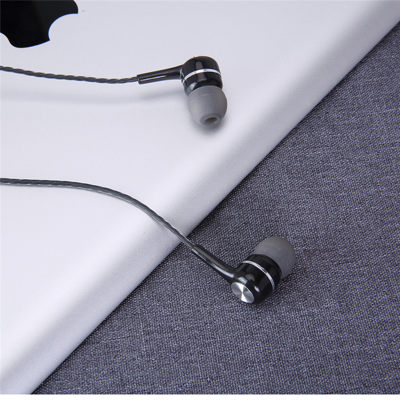 雷特明耳机(麦克风版2条装)线控半入耳式重低音带麦克风手机通用版