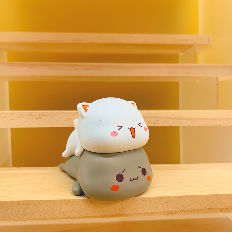 蜜桃猫手办 蜜桃猫第二弹盲盒让爱先行系列2代 可爱猫咪潮玩摆件女生