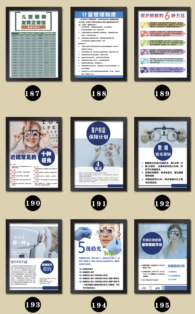 验光流程图 眼科医院配镜海报 爱眼宣传画 眼镜海报 眼镜店墙贴 乳