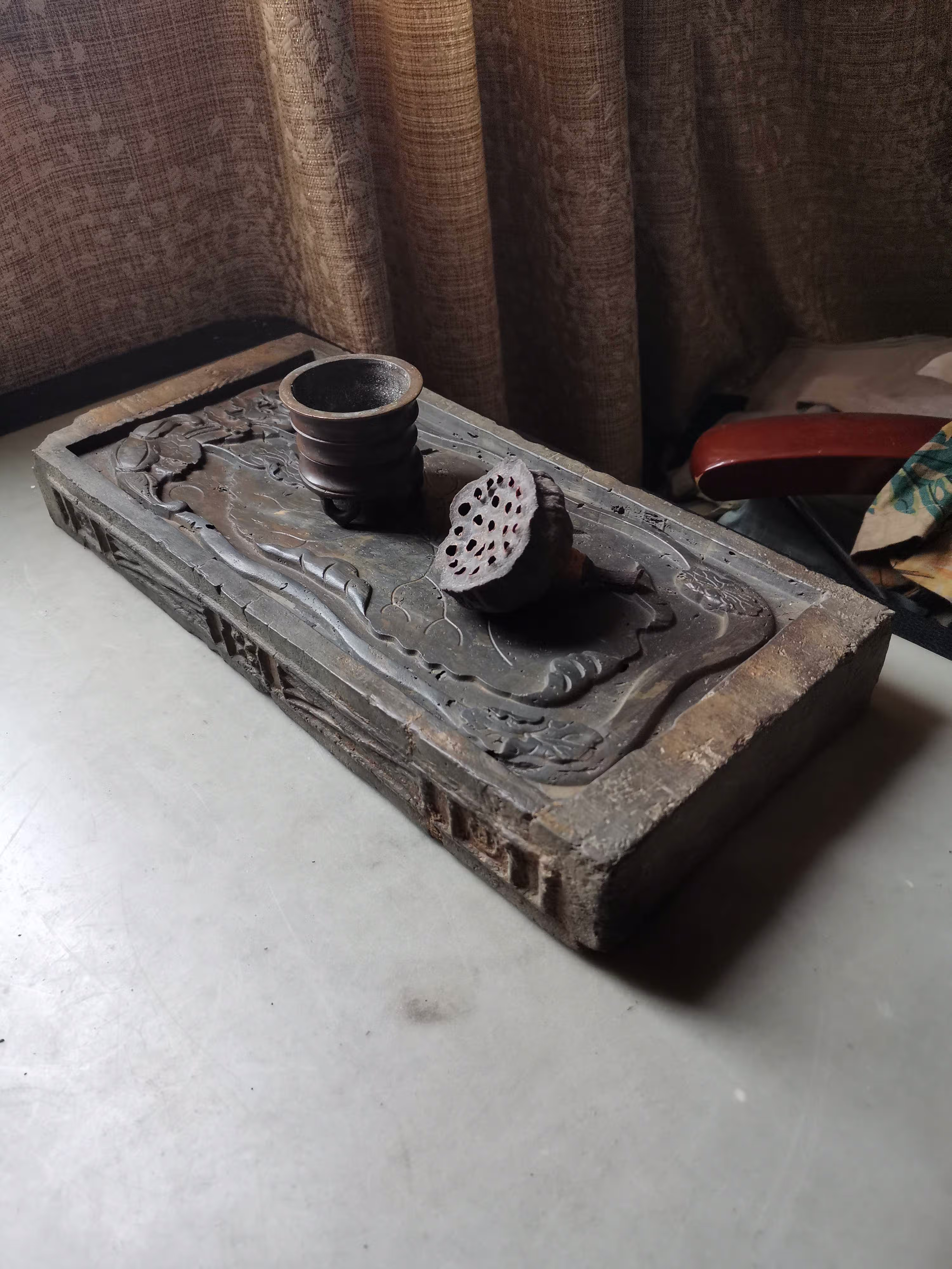 静御轩汉砖小铺 汉砖 茶台 古砖 砚台 壶承 干泡台 莲趣款【图片 价格