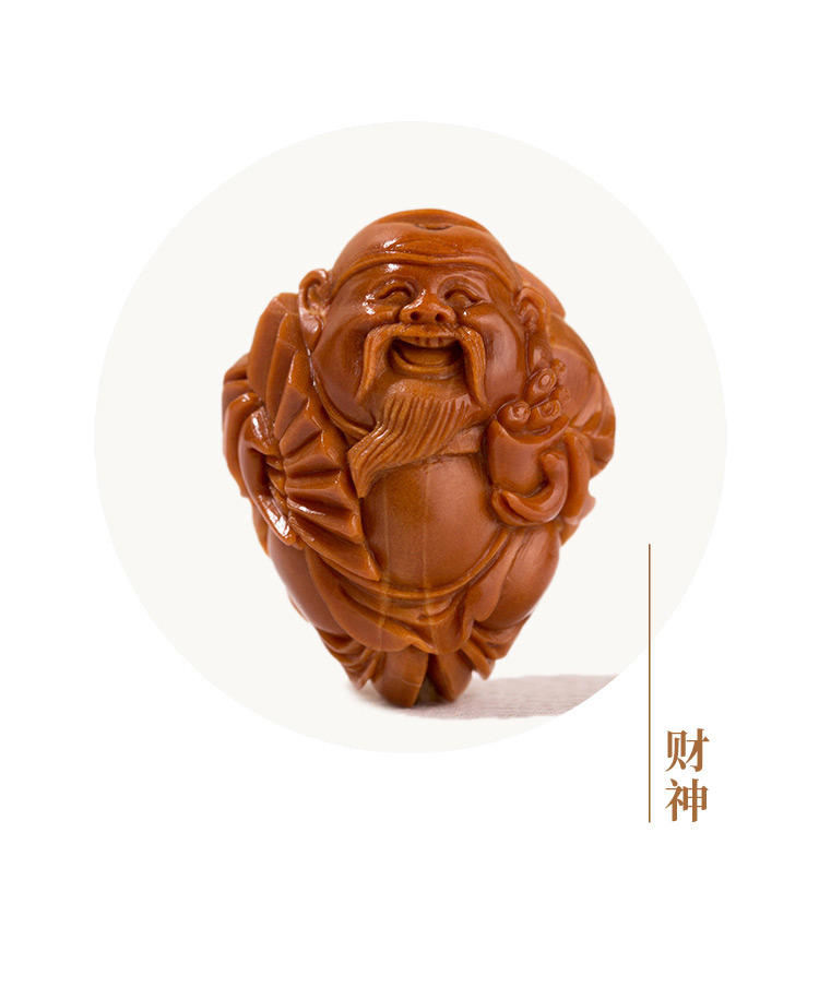 苏魅儿苏工核雕铁核男手串橄榄核短圆财神梅林大籽精品纯手工手链雕刻