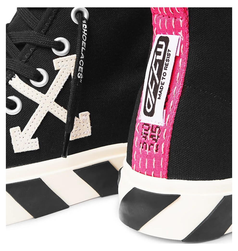 【现货】off white 2020年新款男士织物条纹系带高帮休闲运动鞋潮牌男