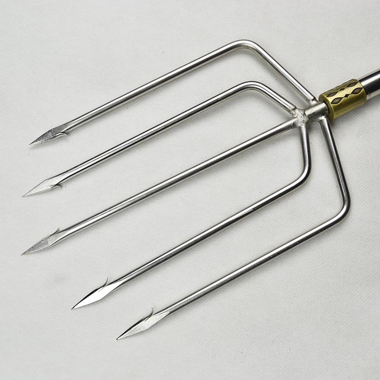 路小雅叉鱼钢叉不锈钢小号头倒刺插鱼器飞叉头捕鱼可伸缩手工排叉镰刀