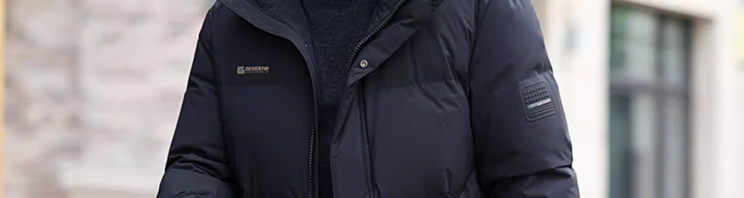 Yalu Mid-Length down Jacket for Men, Winter Detachable Hooded Coat for Middle-Aged And Elderly Fathers, Warm Duck down Men's Outerwear 22
