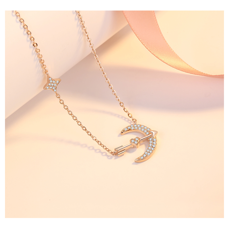 卡宝驰轻奢珠宝品牌丘比特之箭项链女锁骨链网红小众设计感吊坠简约