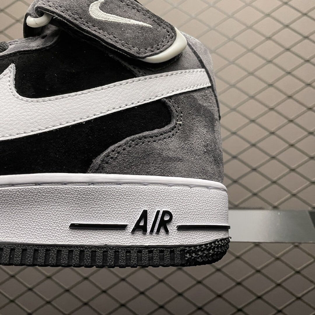 空军一号af1 mid 07 麂皮复古男女鞋缓震耐磨运动板鞋 暗黑灰 36
