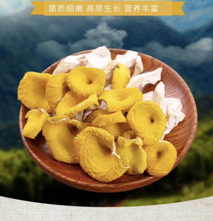 牧马安达 东北特产榆黄蘑干货长白山特产黄金菇干鸡油菌一斤 1000g