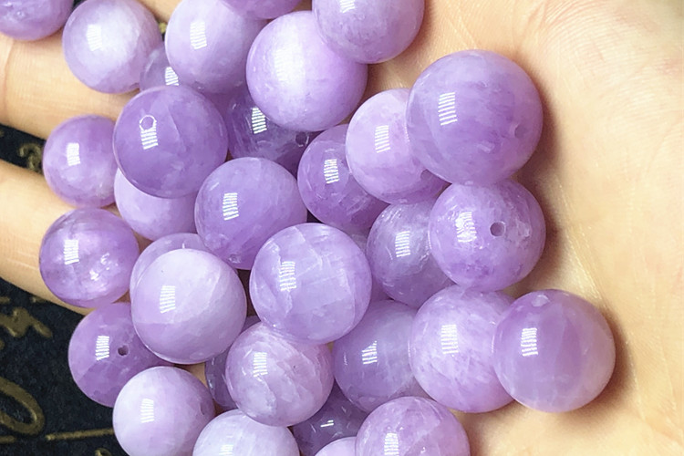 紫锂辉散珠紫粉锂辉石薰衣草紫色水晶单圈紫水晶手串女20mm