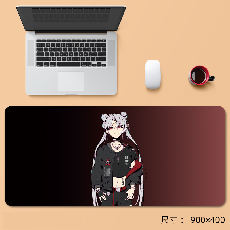 鼠标垫女生粉色可爱美少女战士dva定制ins风书桌垫子 星空1 900x400mm